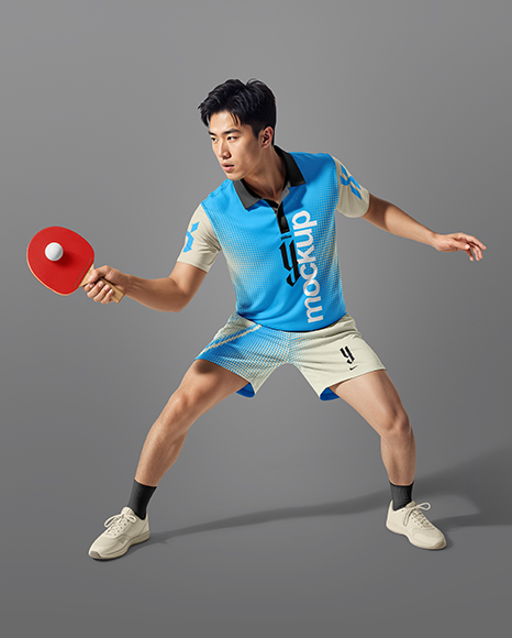 Man Wearing Table Tennis Uniform Mockup