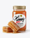 Glass Jar with Rosewood Honey Mockup