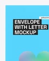 Kraft Paper Envelope with Letter Mockup – Top View