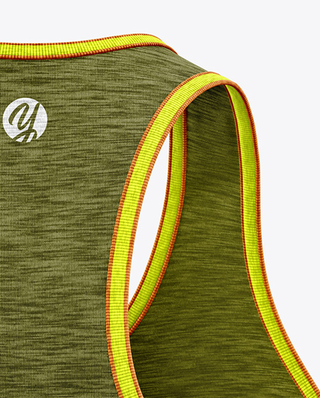 Women's Melange Tank Top Mockup - Back View