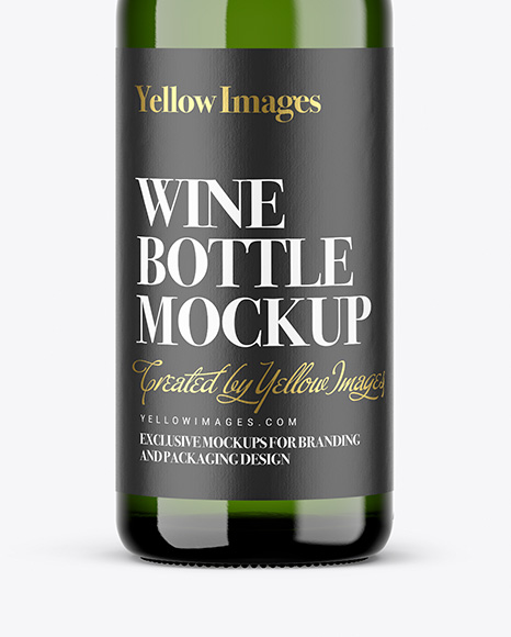 250ml Color Glass Wine Bottle Mockup