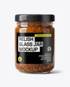Glass Jar with Sweet Relish Sauce Mockup