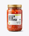 Clear Glass Jar with Tomato Bruschetta Mockup
