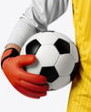 Soccer Goalkeeper Wearing Long Sleeve Jersey and Shorts Mockup