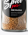 Clear Glass Jar with Smoked Sea Salt Mockup