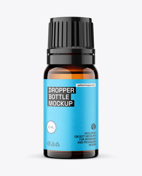 Amber Glass Dropper Bottle Mockup - Fluid mockup