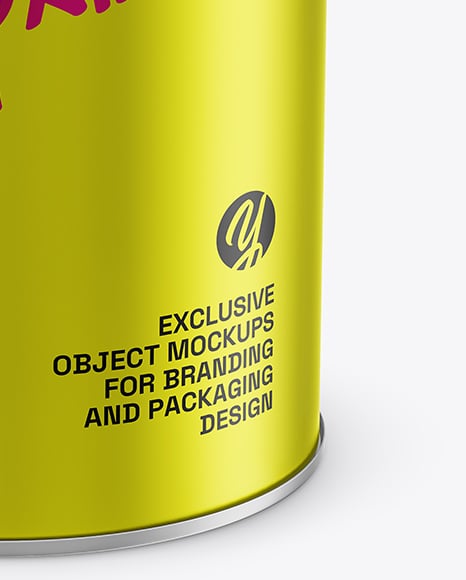 Matte Tin Can w/ Handle Mockup