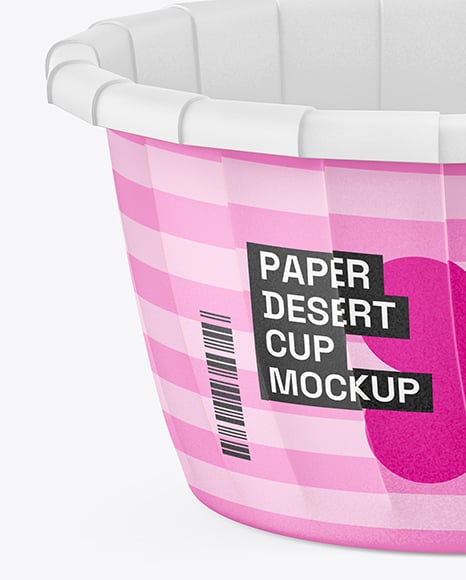Paper Cup with Clear Plastic Dome Cap Mockup