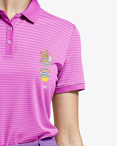 Woman Wearing Golf Shirt and Skirt Mockup