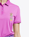 Woman Wearing Golf Shirt and Skirt Mockup