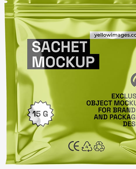 Metallic Sachet with Zip Lock Mockup