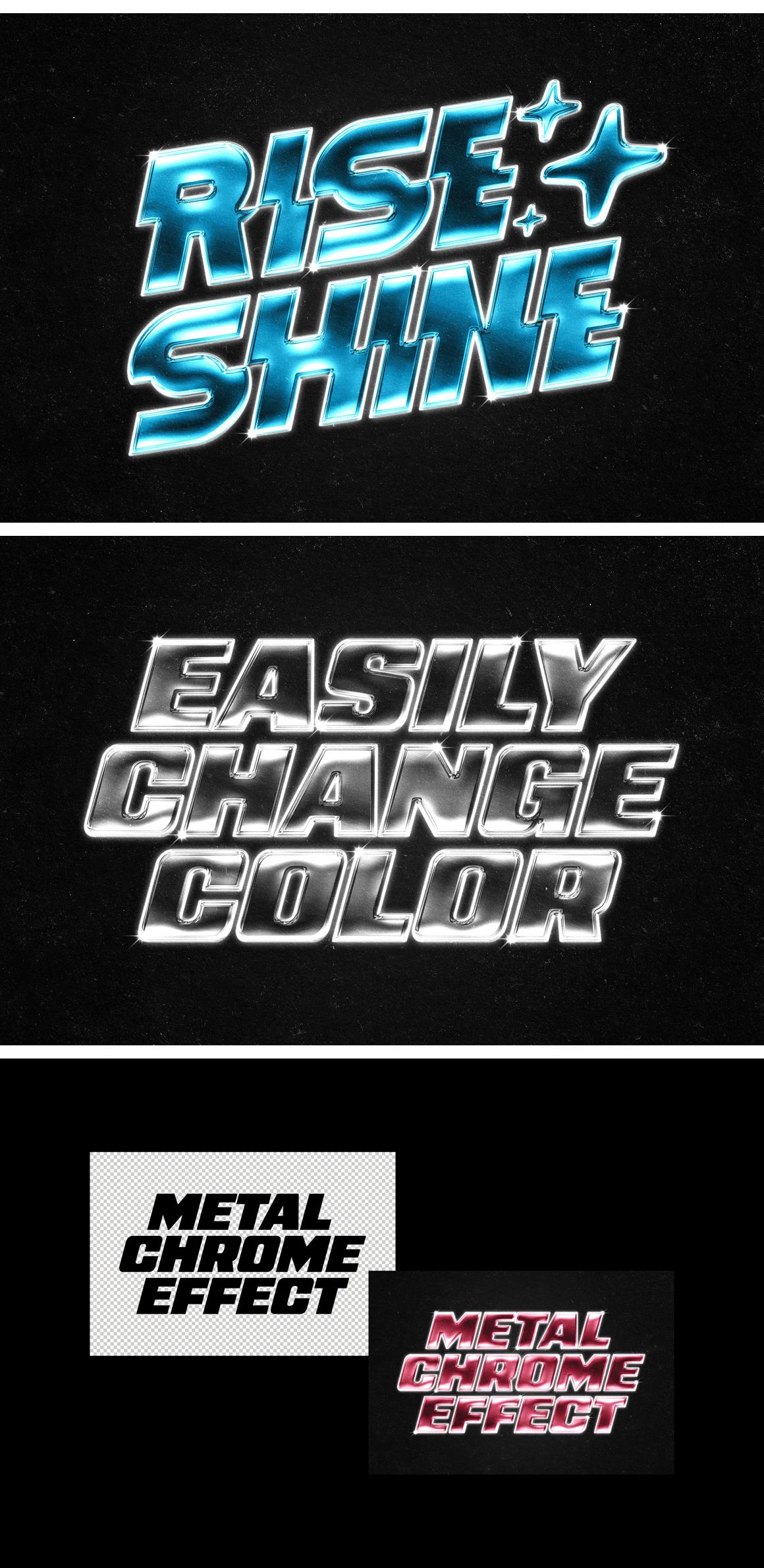 Shining Chrome Text &amp; Logo Effect