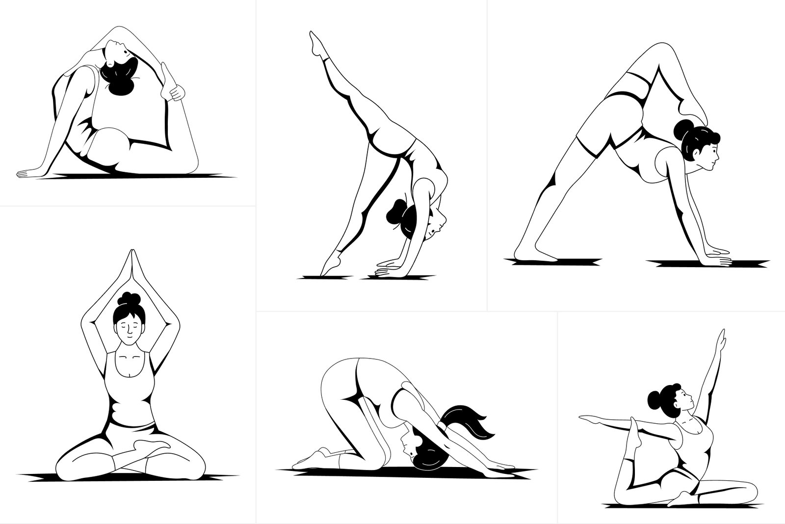 Yoga Poses Illustration Set