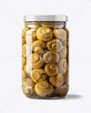 Glass Jar with Champignons Mockup