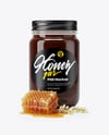 Clear Glass Jar with Buckwheat Honey Mockup