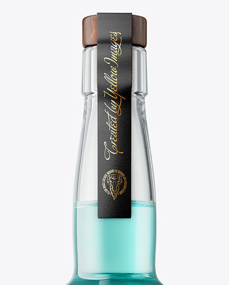 Tall Clear Glass Liquor Bottle Mockup