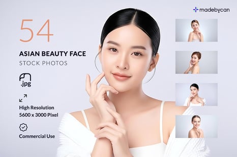 54 Asian Beauty Face Stock Photos – Natural Portrait & Skincare Collection - Creative Store