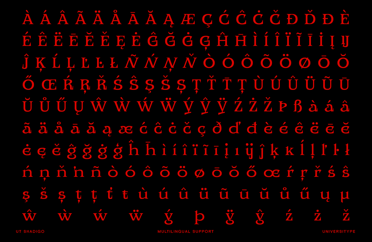 UT Shadigo - A Sharp Display Font