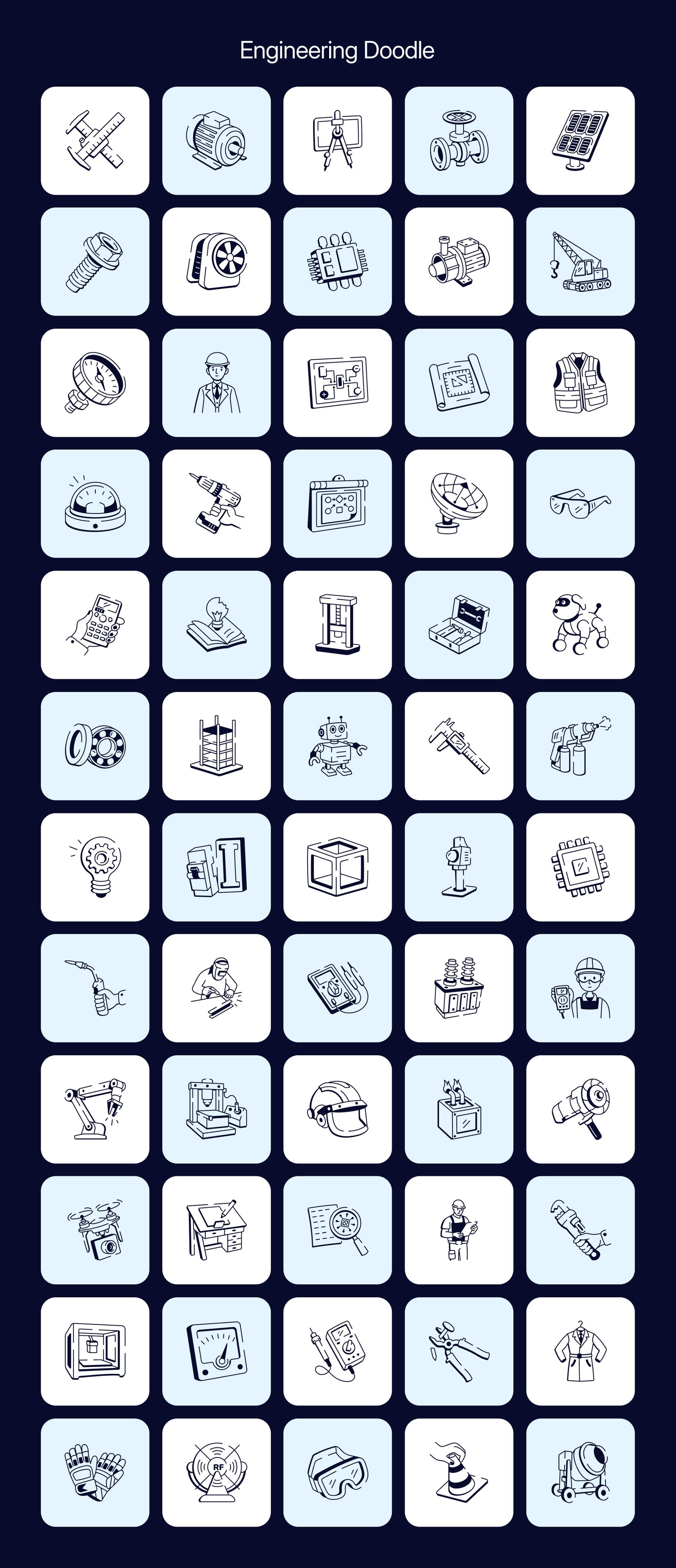Business and Tech Doodle Icons