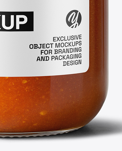 Clear Glass Jar with Lobster Bisque Mockup