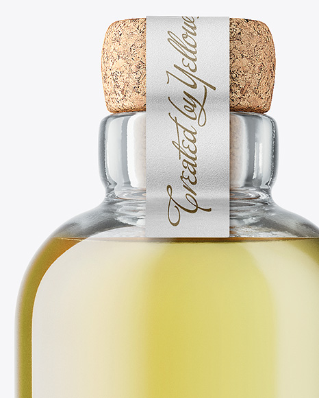 Golden Tequila Bottle with Cork Mockup