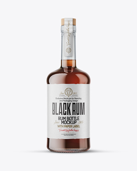 Black Rum Bottle Mockup - Black bottle mockup