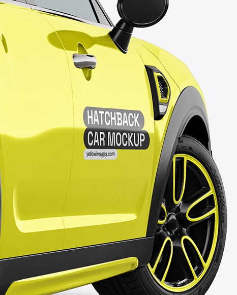 Hatchback Mockup - Back Half Side View