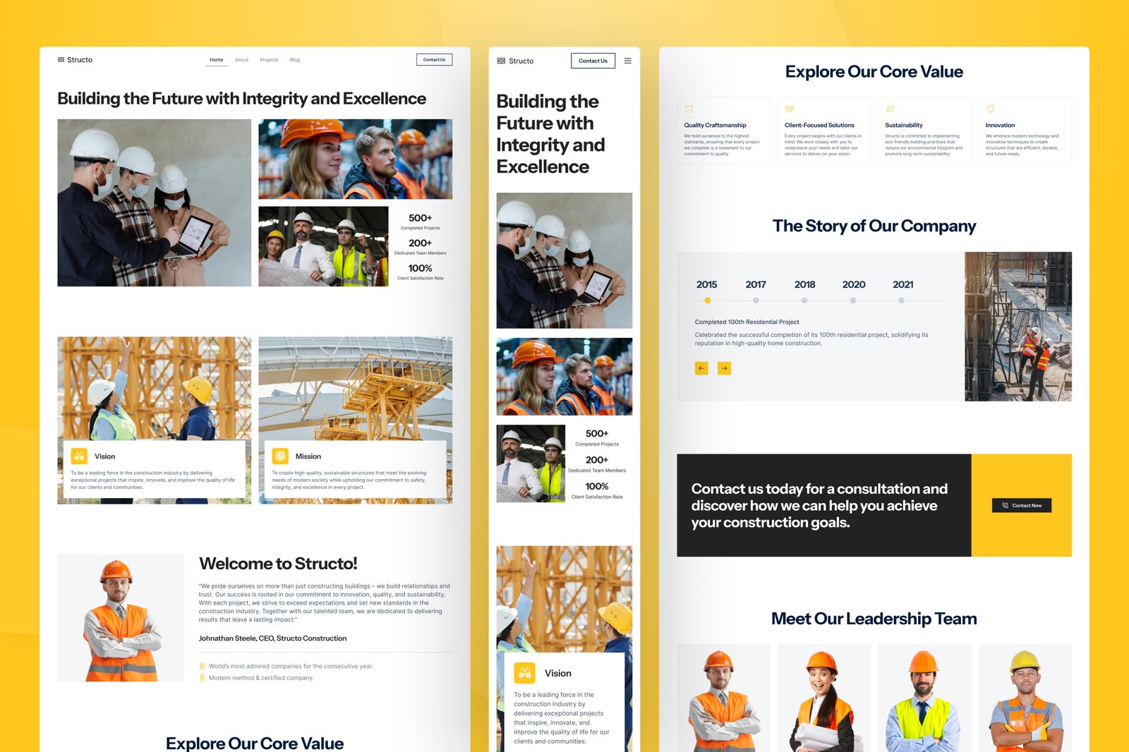 Structo - Construction Website Figma UI Template