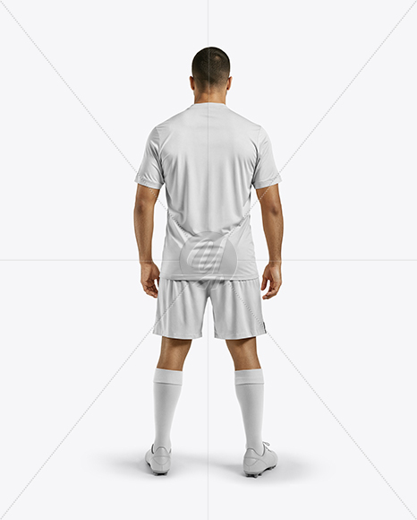 Soccer Player Wearing Jersey and Shorts Mockup