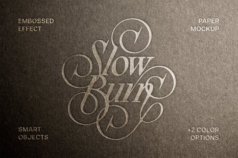 Craft Embossed Paper Logo Mockup - Text effect photoshop