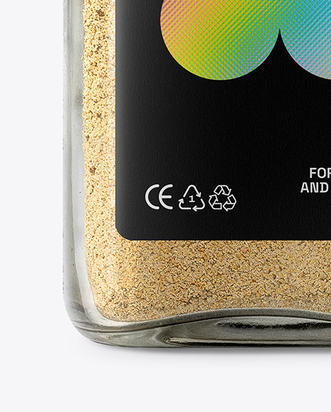 Square Glass Jar with Ground Cardamom Mockup