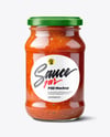 Glass Jar with Marinara Sauce Mockup