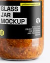 Clear Glass Jar with Meat Ragu Mockup