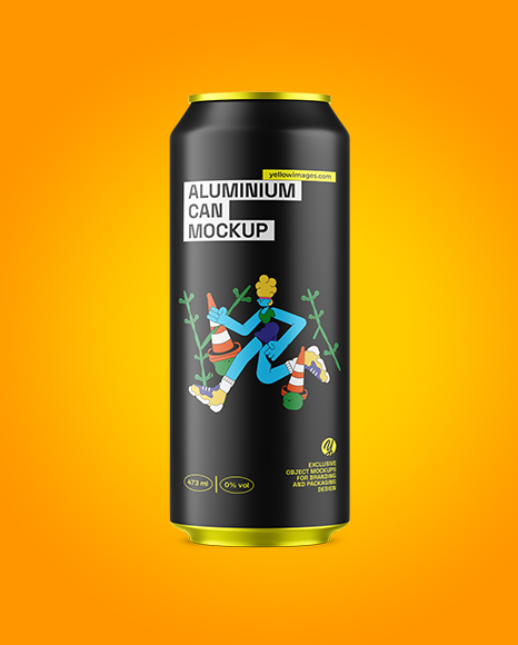 473ml Matte Aluminium Drink Can Mockup