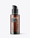 Amber Cosmetic Bottle with Pump Mockup