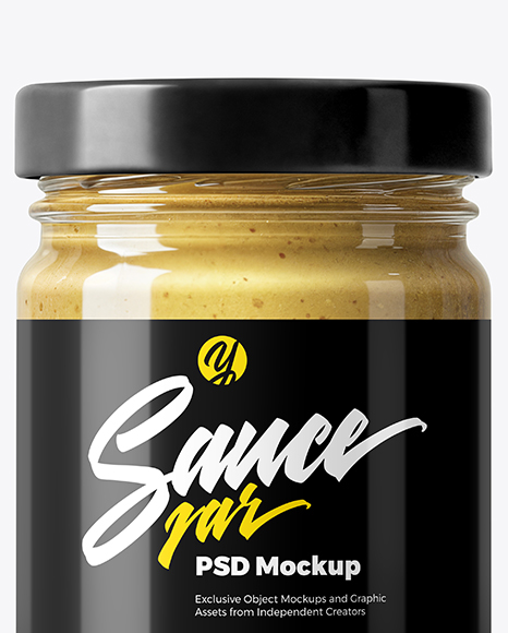 Jar with Dijon Mustard Mockup