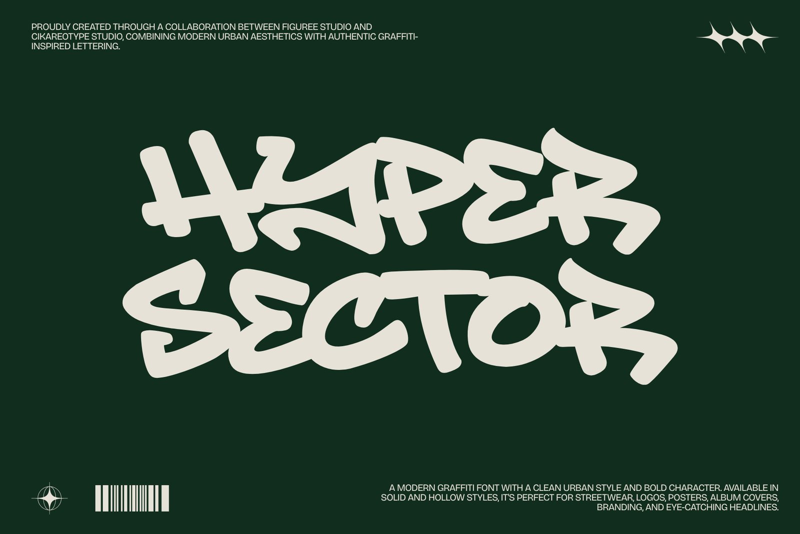 Hyper Sector - modern graffiti font