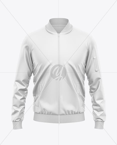 Satin Varsity Zip-Up Jacket Mockup