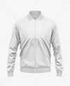 Satin Varsity Zip-Up Jacket Mockup