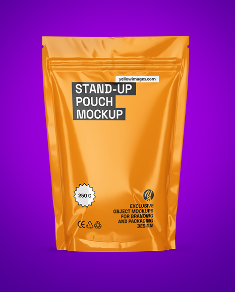 Glossy Stand-up Pouch Mockup