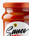 Glass Jar with Tomato Paste Mockup