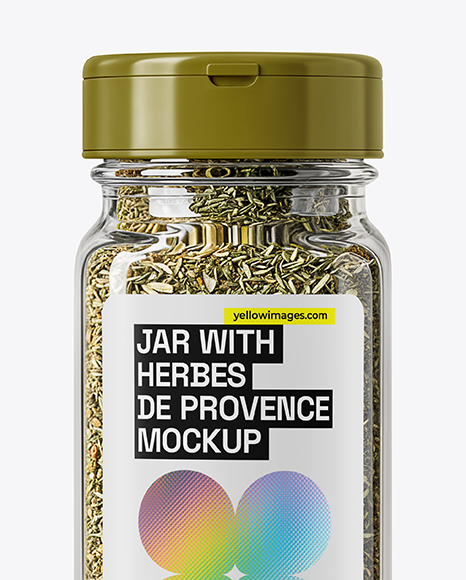 Glass Jar with Herbes de Provence Mockup