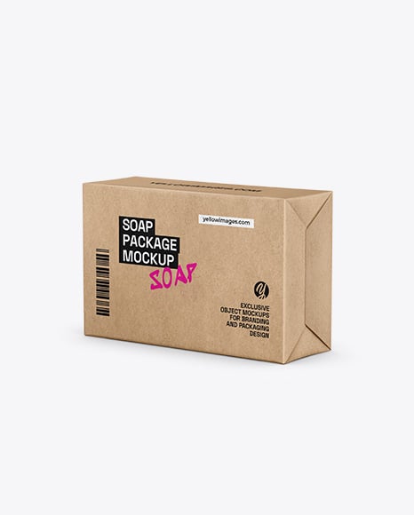 Kraft Paper Soap Bar Mockup – Half Side View