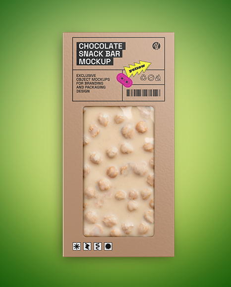 White Chocolate Bar with Nuts Mockup