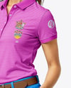 Woman Wearing Golf Shirt and Shorts Mockup