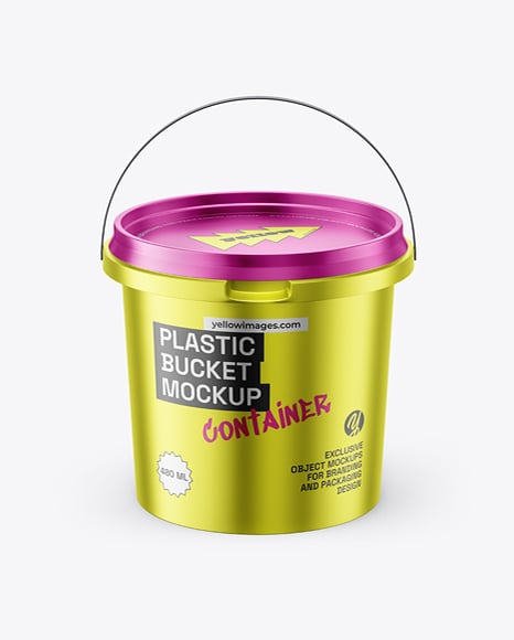 Matte Metallic Bucket Mockup - Bucket mockup