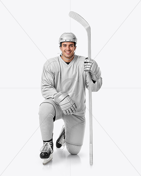 Man Wearing Full Ice Hockey Kit Mockup