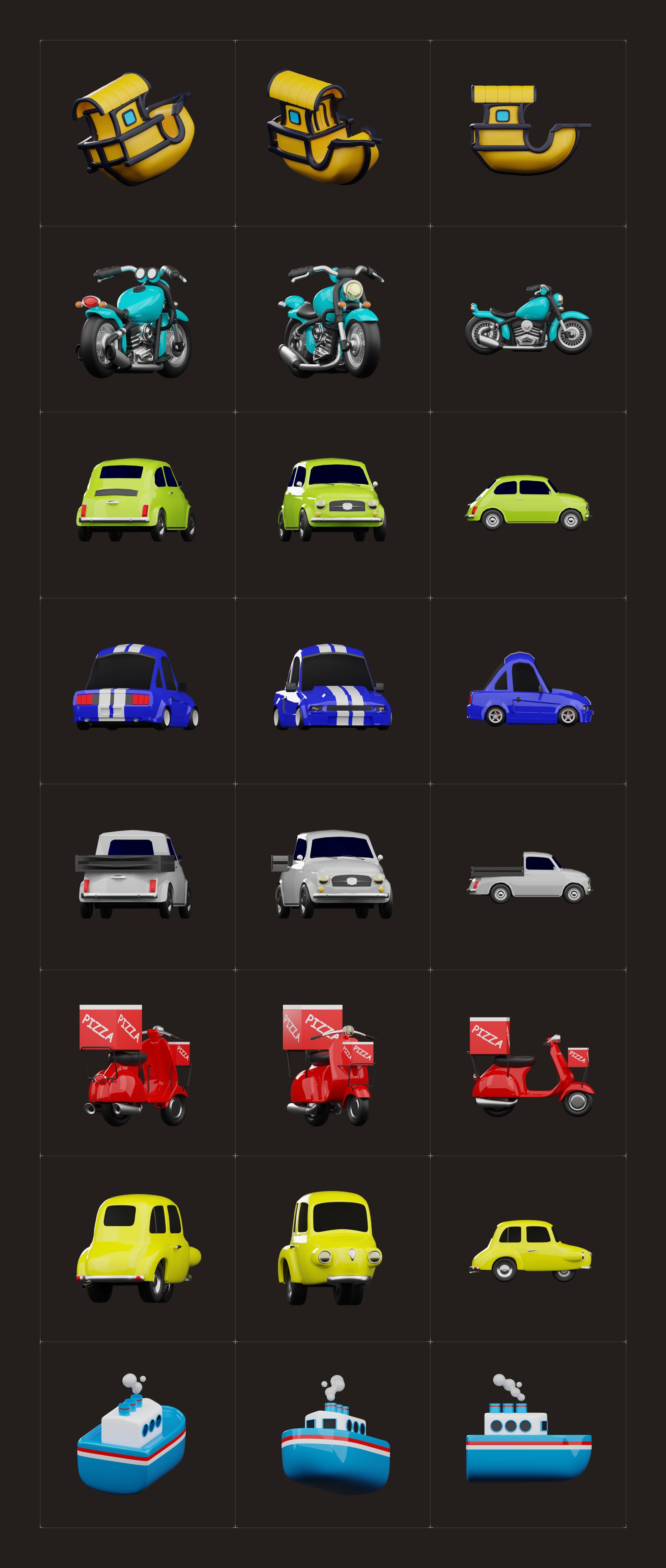 3D Vehicle Models Set