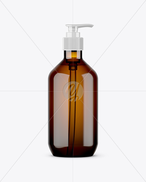 Amber Plastic Soap Bottle Mockup