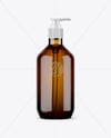 Amber Plastic Soap Bottle Mockup
